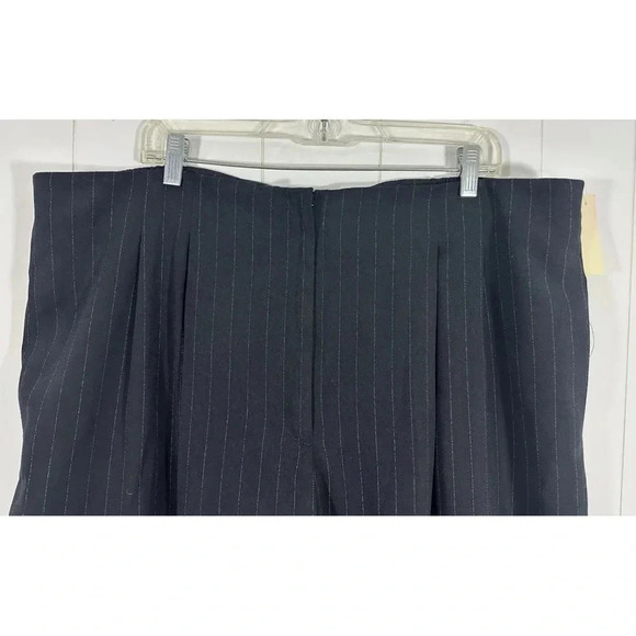 NWT Amanda Smith Fully Lined BLACK Pinstriped Dress PANTS Trousers Plus Sz 24W - Picture 2 of 8